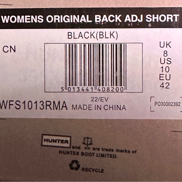 Hunter Black Winter Rain Boots Adjustable Buckle - Picture 6 of 6